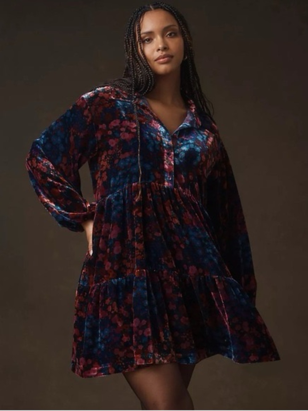 Anthropologie The Bettina Tiered Mini
Shirt Dress by Maeve